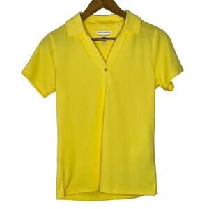 Pebble Beach Performance Yellow Casual Short Sleeve Polo Shirt Size S Women's